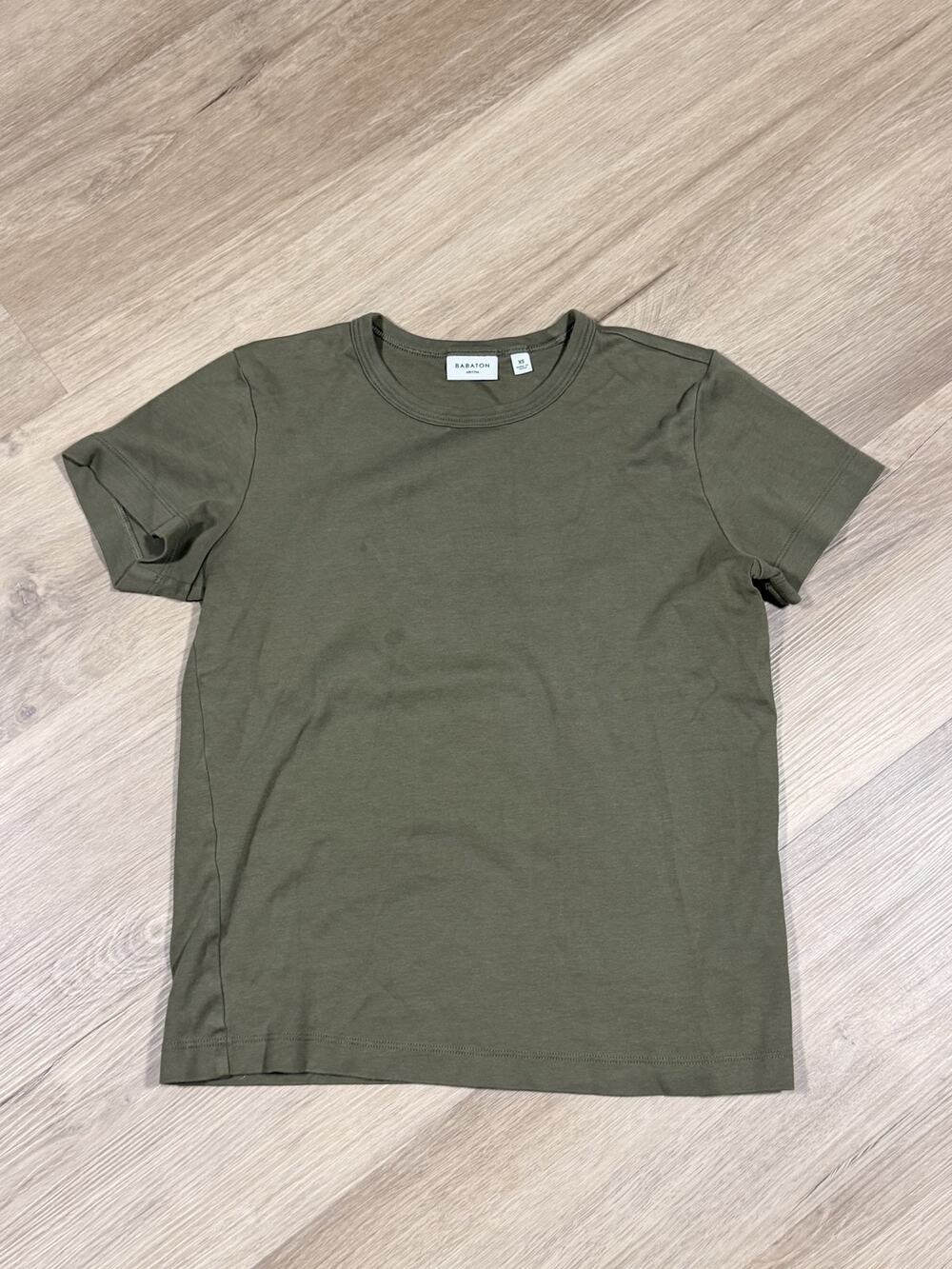 Babaton Aritzia Wirth T-Shirt Womens XS Green Pima Cotton Crewneck Tee